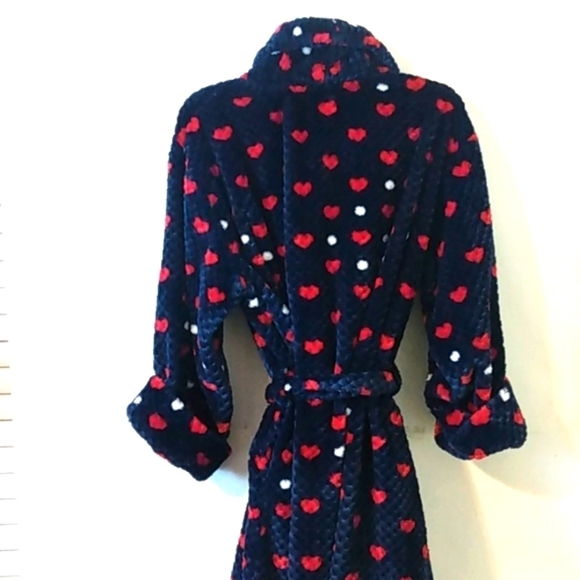 TOMMY HILFIGER SWEETHEARTS PLUSH SPA ROBE COZY BATHROBE SIZE S/M - Picture 6 of 7